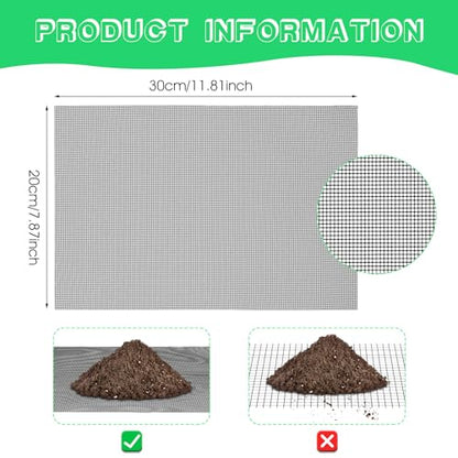 Ouligay 10pcs 11.8 X 7.8inch Flower Pot Hole Mesh Pad, Plastic Mesh Sheet, Eye Mesh, Keep Soil from Flowing Away,Bonsai Mesh DIY Drainage Netting Pot Bottom Grid Mat - color: Black