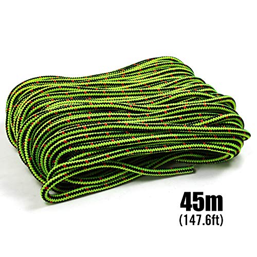 Perantlb 16 Strand Arborist Climbing Rope, UV Resistant and Weather Resistant Double Braided Boat rope1 / 2 "by 150 'Black with Green…