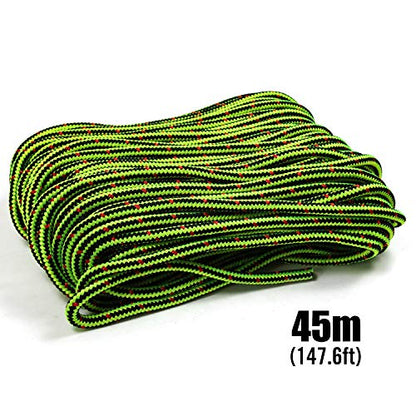 Perantlb 16 Strand Arborist Climbing Rope, UV Resistant and Weather Resistant Double Braided Boat rope1 / 2 "by 150 'Black with Green…
