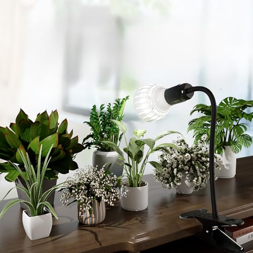 Grow Light,24W (160Watts Equiv) 5000K White Full Spectrum LED Growing Lamp Clip on Desk for Indoor Plants,Bulbs Replaceable & Non-dimmable (Black, 80W) - size: 80W