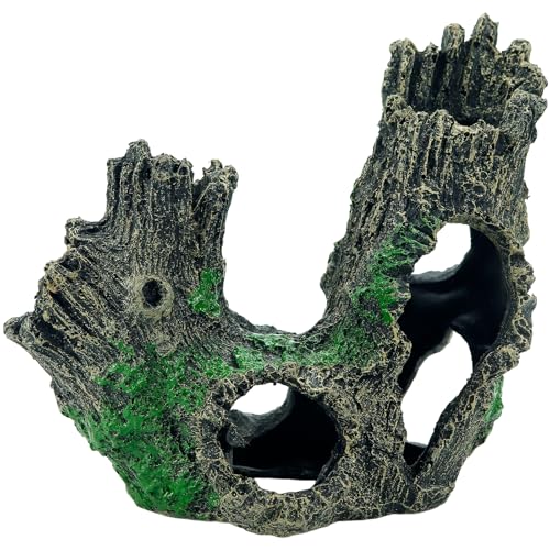 1 Pcs Aquarium Resin Driftwood Decor | Natural Sunken Wood‑Style Fish Tank Hideout Cave Non‑Toxic Decor for Terrarium Paludarium