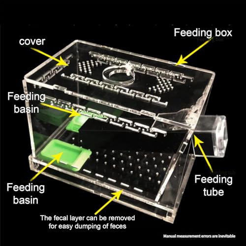 Crickets Breeding Box Equipped with Food Water Basins and Absorbent Cotton Breeding Case Ventilated Crickets Enclosure