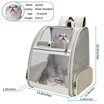 Texsens Innovative Traveler Bubble Backpack Pet Carriers for Cats and Dogs - color: Creamy White