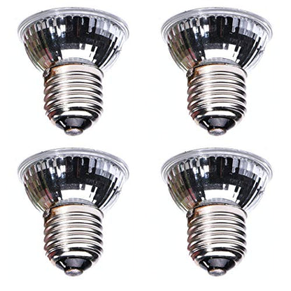 CALPALMY 4-Pack 75W UVA+UVB Bulbs | Heat and Light for Reptiles and Amphibian Tanks, Terrariums and Cages | Works with Various Lamp Fixtures