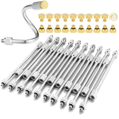 40 Pcs 5.9" Flexible Mister Nozzle Extension Set Brass Mist Nozzle Mist Rod | Including 20 Packs Brass Mist Nozzles & 20 Packs Mist Rod Bendable Extended Pole 10/24 UNC, Misting System Nozzle Extension - color: 20 Packs Mist Rod + 20 Packs Mist Nozzles