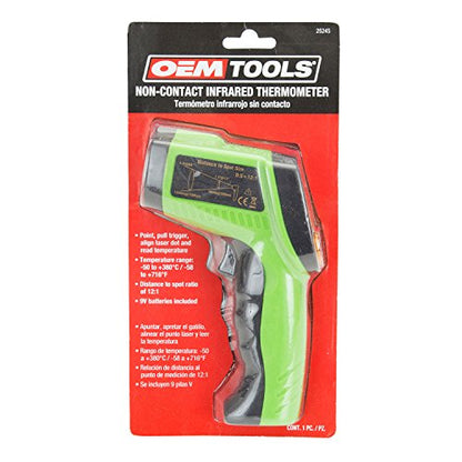 OEMTOOLS 25245 Infrared Thermometer, No-Contact Thermometer for Hot, Hazardous, and Hard-to-Reach Objects, Laser Pointer for Accurate Temperature Measurement