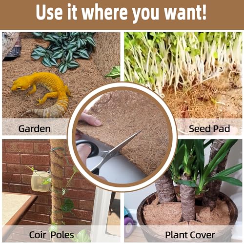 Coco Liner Roll 16x160 Inch Natural Coconut Fiber Mat for Planters - size: 16in X 160in