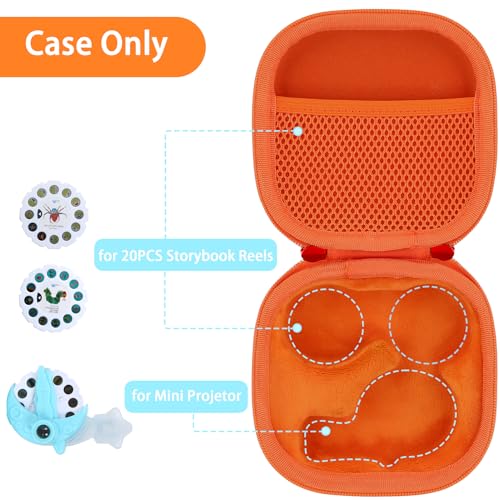 Aenllosi Hard Case for Moonlite Mini Projector Gift Pack fits upto 20 | EVA case construction, Water-resistant design, Dust-resistant design, Smooth zipper access, Carry handle, Case only - color: Orange