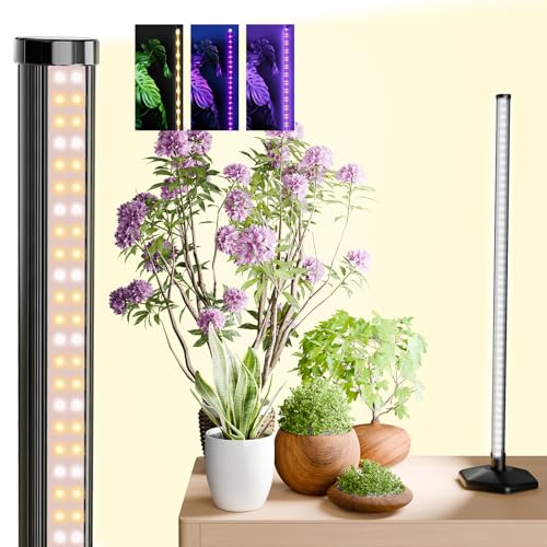 Plant Grow Lights with Timer, 72 LEDs Full Spectrum Grow Lights for Indoor Plants 23 Inch Desk Standing Grow Lights 3 Light Modes 5-Level Dimmable Auto On Off - color: 60CM