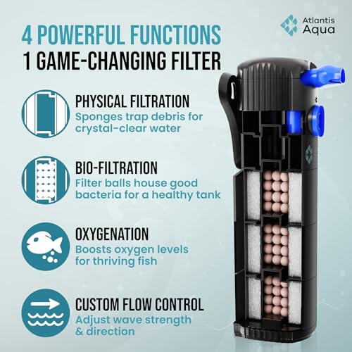 55 Gallon Fish Tank Filter to 100 Gallon Fish Tank Filter | Silent Fish Tank Filter | Large Fish Tank Filter | Submersible Aquarium Filter, 75 Gallon Fish Tank Filter, In Tank Aquarium Filter - size: 55 to 100 Gallons
