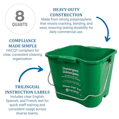 San Jamar Kleen-Pail® Plastic Pro Cleaning Bucket 8 Quarts Green - size: 8 Quarts