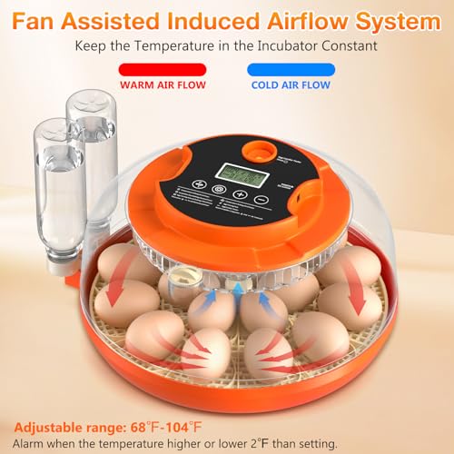 Egg Incubators for Hatching Eggs, 18 Egg Incubator with Automatic Egg Turning and Humidity Control Incubator for Chicken Duck Quail Home Lab - size: O-18H