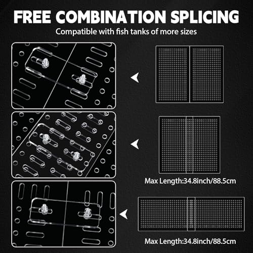 Nuanchu 4 Set Acrylic Fish Tank Divider 17 x 10'' Aquarium Divider Kit Splicable Flexibly Aquarium Divider with Suction Cups Accessories Splicing Board for 30/40/50/65/75/90/125/150 Gallon Tank - size: 17.28 x 10''