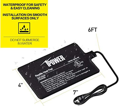 iPower 4"x7" Reptile Heat Mat Under Tank Terrarium Heater Warmer Heating Pad, Digital Thermometer and Hygrometer with Temperature and Humidity Probe for Amphibian Pet and Small Animals - size: 4 X 7 Inch, style: Pad + Thermo & Hygrometer