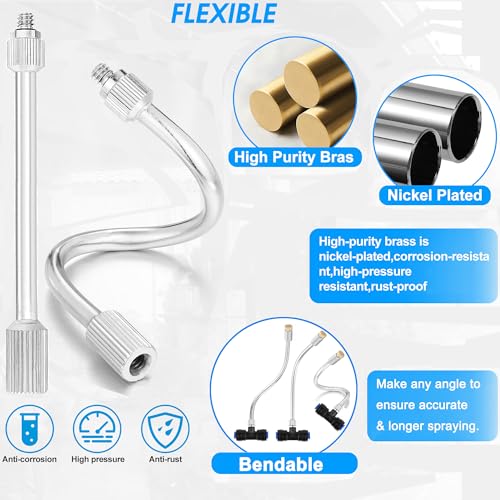 40 Pcs 5.9" Flexible Mister Nozzle Extension Set Brass Mist Nozzle Mist Rod | Including 20 Packs Brass Mist Nozzles & 20 Packs Mist Rod Bendable Extended Pole 10/24 UNC, Misting System Nozzle Extension - color: 20 Packs Mist Rod + 20 Packs Mist Nozzles
