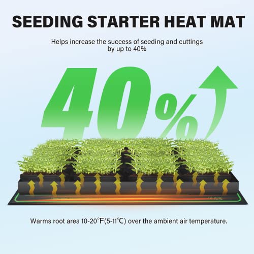 iPower 10" x 20" Waterproof Durable Seedling Heat Mat Warm Hydroponic Plant for Indoor Gardening Germination Starting, 2 Pack - size: 10" x 20"(x2), style: Heat Mat