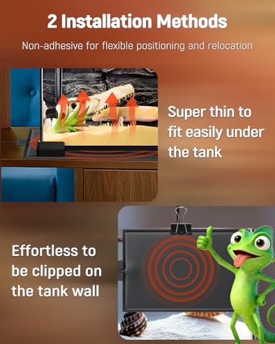 Pawfly Reptile Heating Pad 11.9 x 8 Inch - Reptile Heat Pad with Thermostat & Timer, 16 W Under Tank Heater, Heat Mat for Reptiles Hermit Crabs Turtles Frogs Snakes Lizards Geckos Plants Seedlings - size: 16 W (11.9 x 8 Inch)