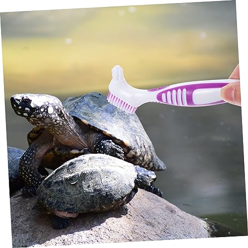 MERRYHAPY 2pcs Turtle Shell Cleaning Brush for Turtle Shells Aquatic Tortoises Safe Multi-Functional Brush Water Bowl Cleaning - color: Purple