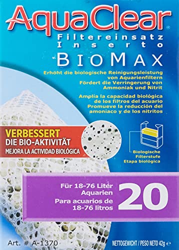 AquaClear 20 BioMax, Aquarium Filter Replacement Media, A1370A1 - size: AC20 (Old) 1-Pack