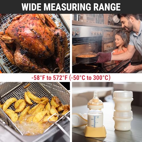 TempPro TempSwift Digital Meat Thermometer for Cooking | Instant Read Thermometer with Backlight, Kitchen Food Thermometer for Grill Smoker BBQ Oil Fry Candy (Previously ThermoPro) - color: Bright red