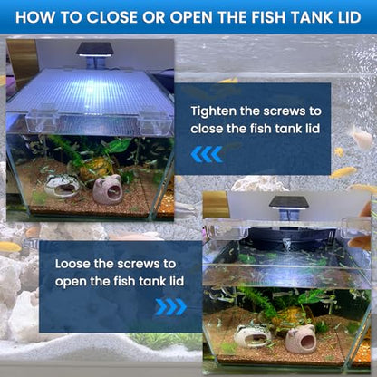 NestBasics 6pcs Aquarium lid Clips Fish Tank top Cover lid Support Holder Clip for Rimless or Rim Fish Tank