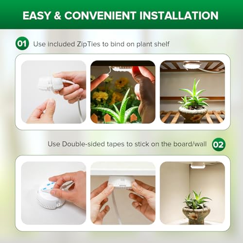 SANSI Puck Grow Light, LED Plant Light for Indoor Plants Full Spectrum Grow Lamp 10W (150 Watt Equiv), Small Hanging Plant Lamp with Timer Auto On Off 4 8 12 Hrs, 4-Level Dimmable for Plant Shelf - size: Puck Grow Light with Timer