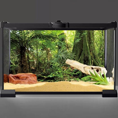 36x20 in Terrarium Backdrop Green Forest Tree Reptile Habitat Background | AWERT Stone Huge Tree Tropical Rainforest Aquarium Background Durable Polyester - size: 36x20in/90x50cm