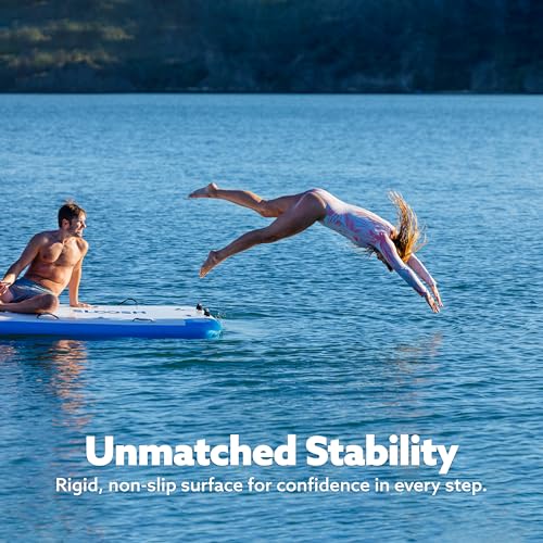SLOOSH Inflatable Floating Dock, Inflatable Dock Floating Platform, Portable Air Dock Platform Fit for Pool, Lake, Beach with Non-Slip Surface - size: 6Ft X 5Ft
