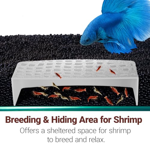 2Pcs Shrimp Hide Cave, Aquarium Shelter, Shrimp Tank Accessories, Fish Tank Decorations (White) - color: White
