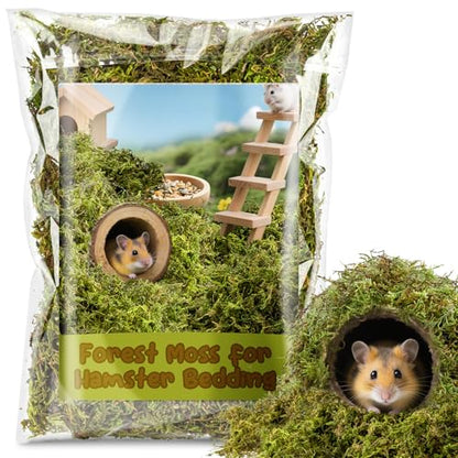 Sukh Hamster Moss - 5.6 Oz Forest Moss for Hamster Bedding Nesting Hideout Dried Moss Reptile Moss for Squirrels Hamsters Guinea Pigs Mices Small Animals Cage Accessories