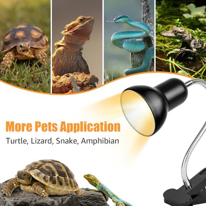 Reptile Heat Lamps, UVA/UVB Turtle Heat Lamp,Turtle Aquarium Light Bulbs, Heating Lamps with Cycle Timer, 360° Rotatable Heat Lamp for Lizard Turtle Snake Aquarium Aquatic Plants,2 Heat Bulbs 110V - color: Timed-99%uva+3%uvb Reptile Lamp+2bulb