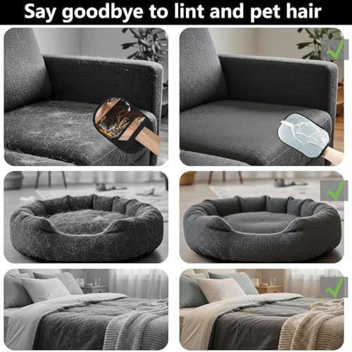 Pet Hair Removal Glove For Dogs Cats, Upgraded Reusable Electrostatic Pet Hair Glove, Magic Brush Pet Hair Remover Tool Reptile Monitor Lizard Grooming Gloves For Clothing, Couch, Carpet, Car Seat