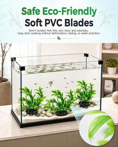 Moonorange 3pcs Artificial Silk Aquarium Plants Green Natural Style Aquarium Plants Betta Fish Tank Plants Leaf Hammock