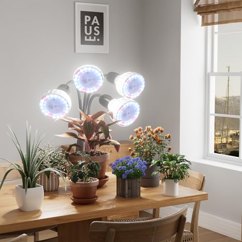 Grow Light,24W (160Watts Equiv) 5000K White Full Spectrum LED Growing Lamp Clip on Desk for Indoor Plants,Bulbs Replaceable & Non-dimmable (Black, 320W) - size: 320W