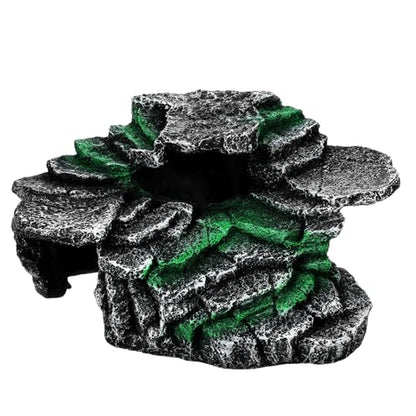 Kisangel Turtle Basking Platform for Aquatic Turtles Resin Reptile Basking Rock Turtle Tank Decor Resting Rock for Reptile Habitat Aquarium Accessories