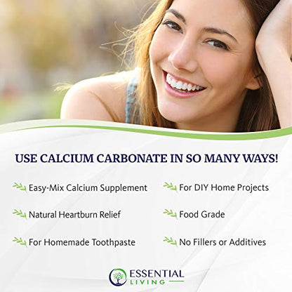 Josephine’s Active Ingredients: Calcium Carbonate Powder - Food Grade Supplement, Heartburn Relief, Ingredient for DIY Toothpaste and Chalk Paint Projects - 1 lb. - No Additives or Fillers