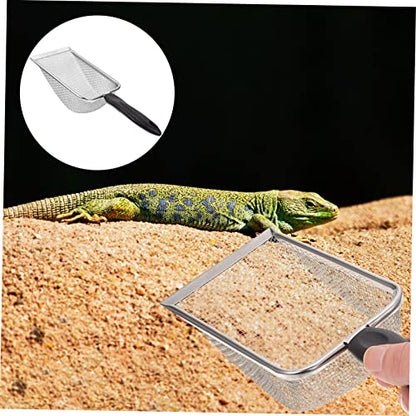 1pc Stainless Steel Reptile Sand Scoop Fine Mesh for Litter Cleaning Terrariums and Aquariums for Tortoise Snake and Bearded Dragon Substrates