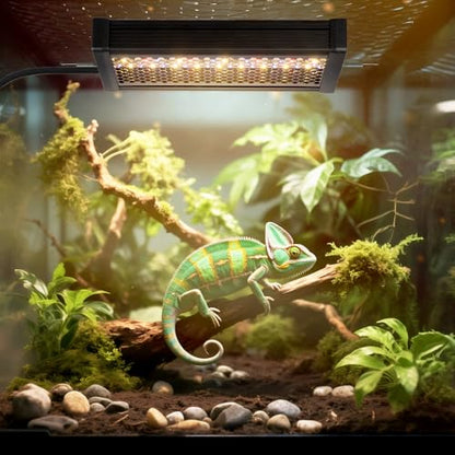 HNRLOY Reptile UVB LED Light Full Spectrum,18W UVA/UVB LED Reptile Light for Bearded Dragons,Chameleons, Turtles,Lizards,Geckos,Snakes, Adjustable Timer, Dimmable Reptile Lamp with 3 Lighting Modes - size: 9.9Inch