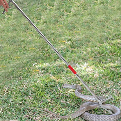 Reptile Tongs Snake Grabber,59-inch Aluminum Alloy，Easy to Carry, Foldable and Light with Wide Jaw, Stainless Steel Professional Outdoor Catch
