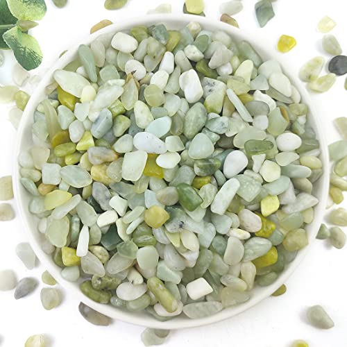10LB Succulent and Cactus Jade Pebbles, 3/8 Inch Polished Stones | Natural Decorative River Rocks for Indoor Plants, Vases, Planters and Outdoor Gardening - color: Jade, size: 10 Pounds