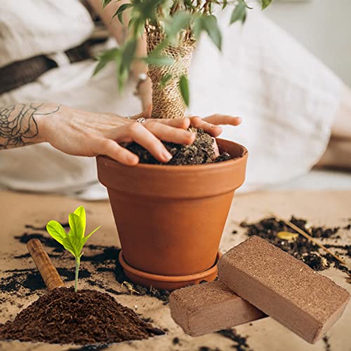 8 Pack Coco Coir Brick (11.2lbs), 100% Organic Coconut Coir for Garden Soil & Potting Mix, Low EC and pH Balance, Compressed Coconut Husk Fiber for Seed Starter Soil for Indoor Outdoor Plants - size: 8pcs