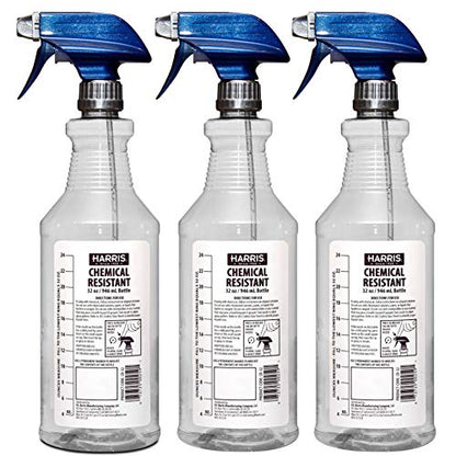 HARRIS Chemically Resistant Professional Empty Spray Bottles, 32oz (3-Pack), for Cleaning Solutions and Water - size: 3 Count (Pack of 1)