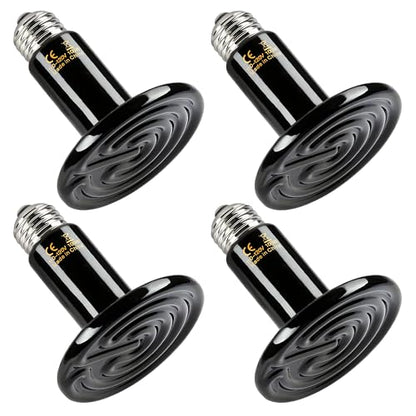 HealSmart 100W Reptile Heat Lamp Ceramic Heat Emitter, No Light Emitting Heat Bulbs, Suitable for Snake/Lizard/Spider, Plant Growth and Incubating Chicken, 4-Pack - size: 100W, style: 4 Pack