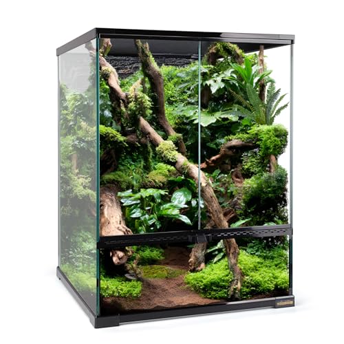 30 Gallon Tall Reptile Glass Tank Terrarium 18"x18"x24" Large Habitat Enclosure for Gecko,Lizard,Chameleon,Frog,Snake,No Install Needed and Come with Tank Background - size: 18x18x24 inch