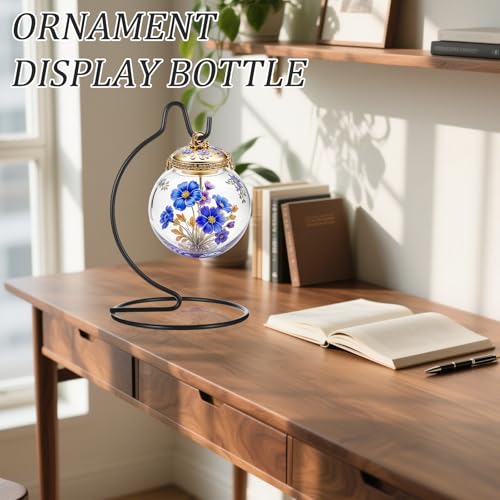 Lemecima Ornament Display Stand Holder Hanger Stands Glass Ball Ornament Holder Metal Iron Hanging Hanger for Display Terrarium Air Plant(20 Pcs)
