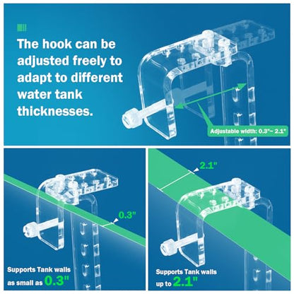 Turtle Docks Large Adjustable Turtle Basking Platform for Aquatic Turtles, Slip-Resistant Ramp, Stable Structure, Fits 0.3"-2" Thick Tanks, Adjustable Ramp Angle(13'' x 6.9'')