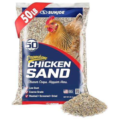 Sun Joe 2 Pack Chicken Coop Sand Natural Mineral Poultry Bedding, 50 lb Bag | Coarse Grade Poultry Bedding, Washed, Screened & Dried Habitat Supplies - size: 2 Pack