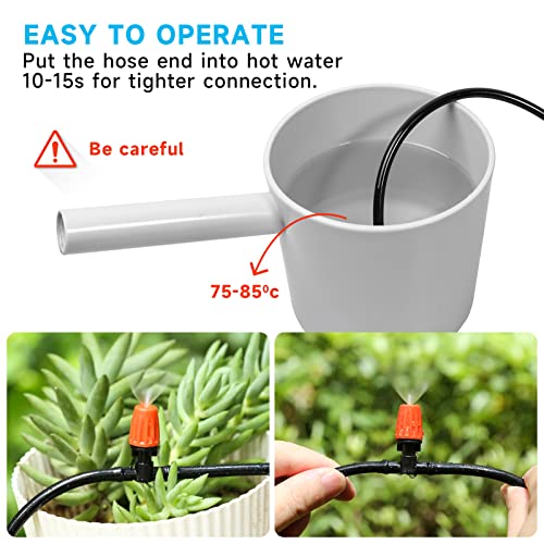 50 Pcs Adjustable Micro Spray Irrigation Emitters for Garden Irrigation | 1/4 Inch Three-Way Atomizing Nozzle,Fine Mist,Water-saving Drip Heads for Patio Lawn Greenhouse Vegetable Irrigation Supplies - color: Tee Connector