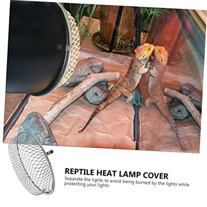 Efficient Heat Dissipation Reptile Heating Lamp Shade 5.5 Inch -Scald Mesh Cover for Reptile Lamp Bulb
