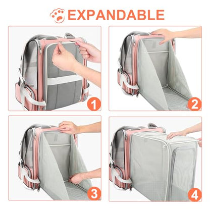 Texsens Innovative Traveler Bubble Backpack Pet Carriers for Cats and Dogs (Expandable-Pink) - color: Expandable-Pink
